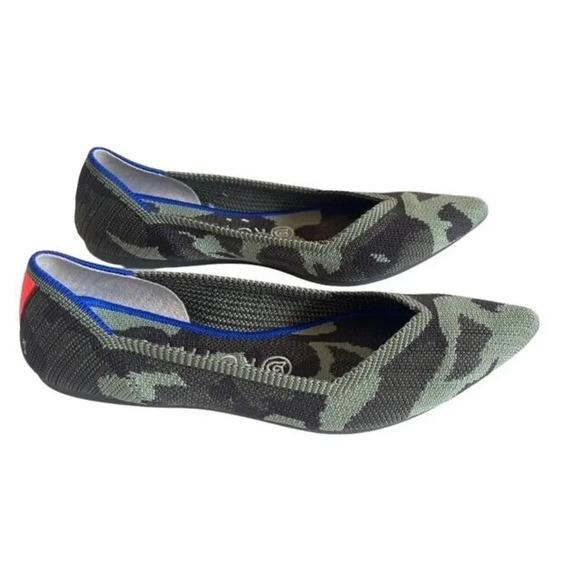 Rothy’s The Point Flat size 7 in Green Camo - Picture 4 of 9